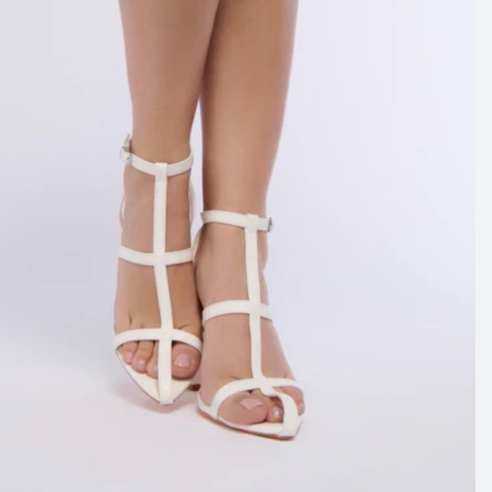 Target White Strappy Heels